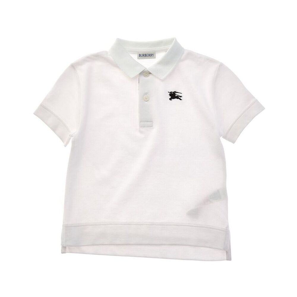 Burberry Girls Pique Polo Shirt, White